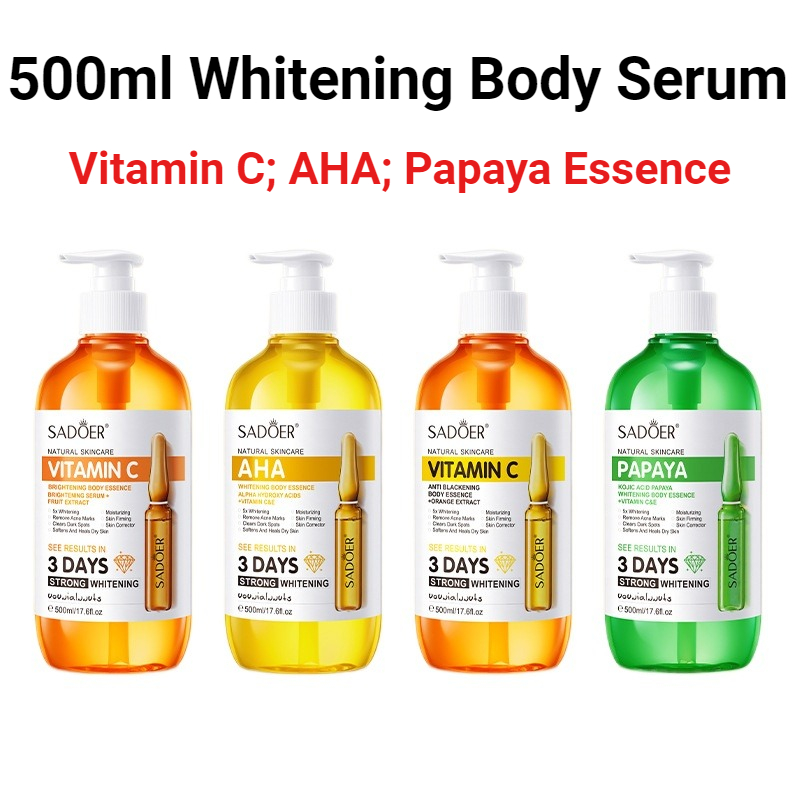 Vitamin C Serum Face - SADOER AHA Whitening Body Essence 500ml