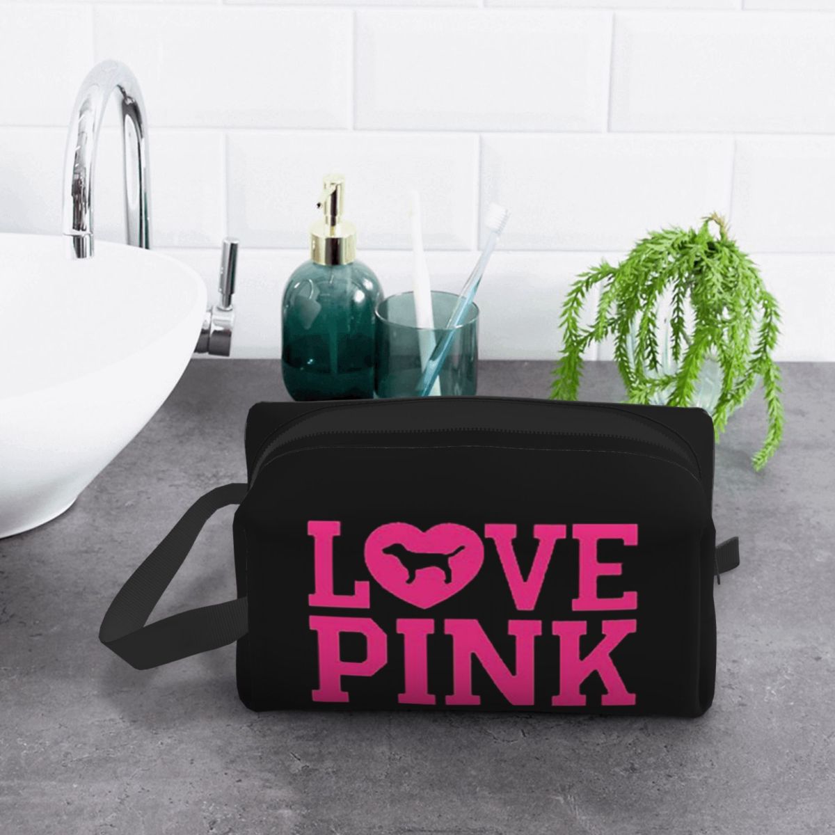 Tas Makeup Love Pink, Organize - Beauty Love Makeup ulasan dan harga