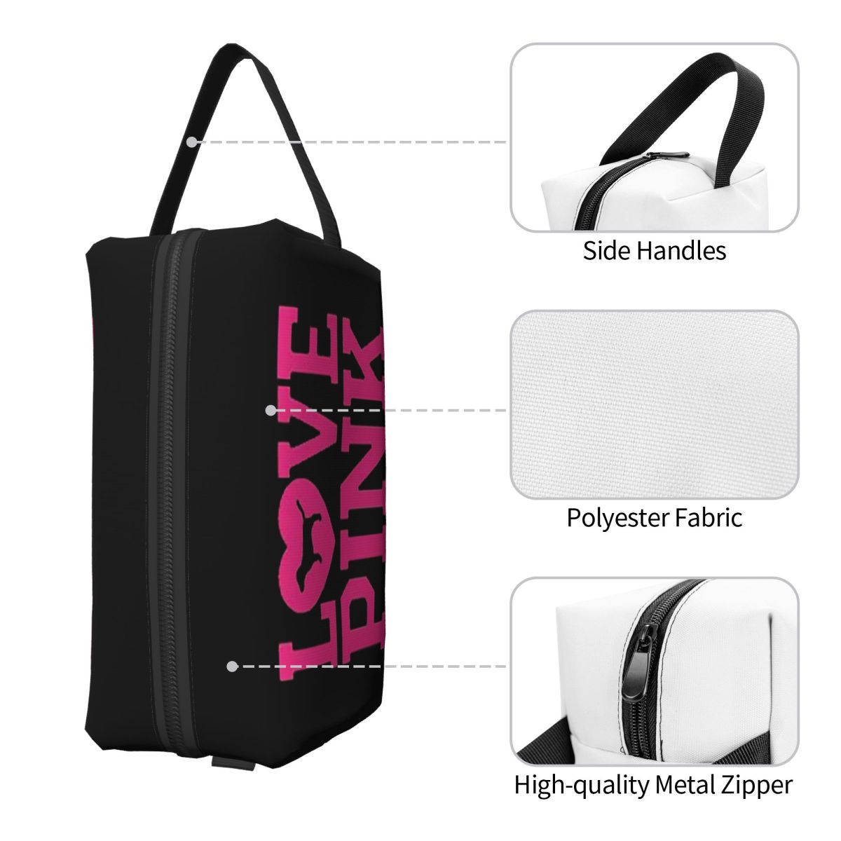 Tas Makeup Love Pink, Organize - Beauty Love Makeup ulasan dan harga